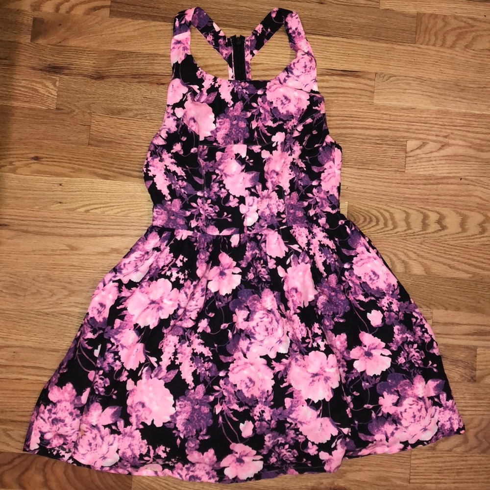 Pink and purple floral dress